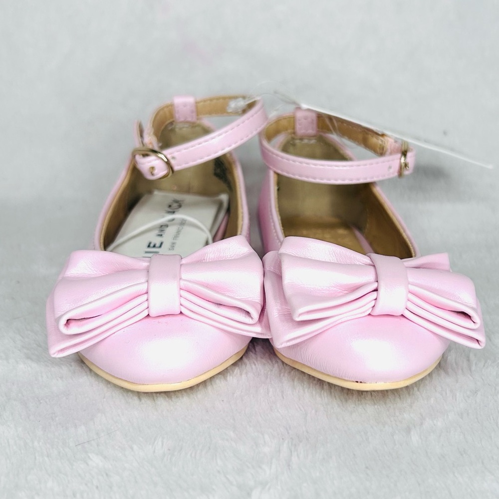 Janie and Jack Pink Dress Shoes with Bow Detail
